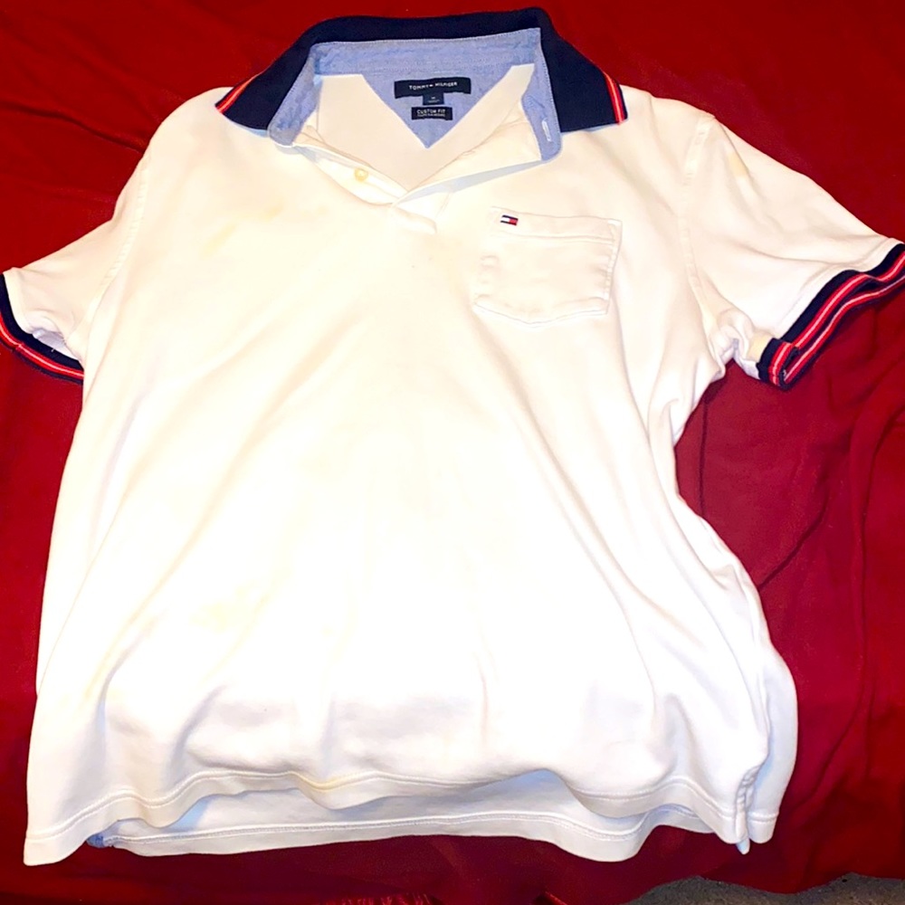 Men’s white Tommy Hilfiger polo shirt